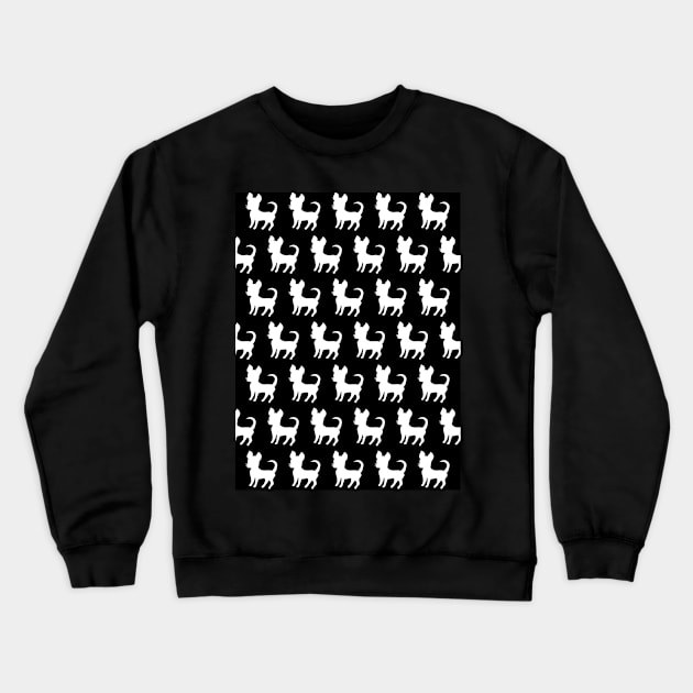 Chihuahua silhouette print (large) black and white Crewneck Sweatshirt by bettyretro